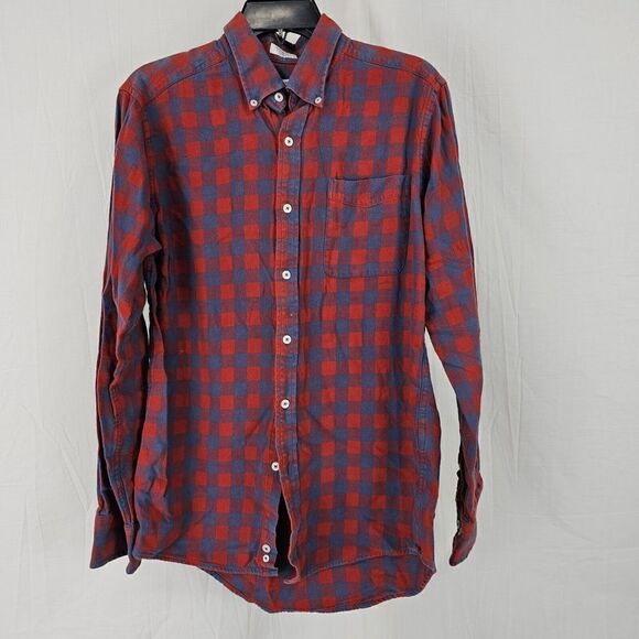 Onward Reserve Tailored Fit Long Sleeve Button Down Mens Size Medium Red/steel - Picture 1 of 5